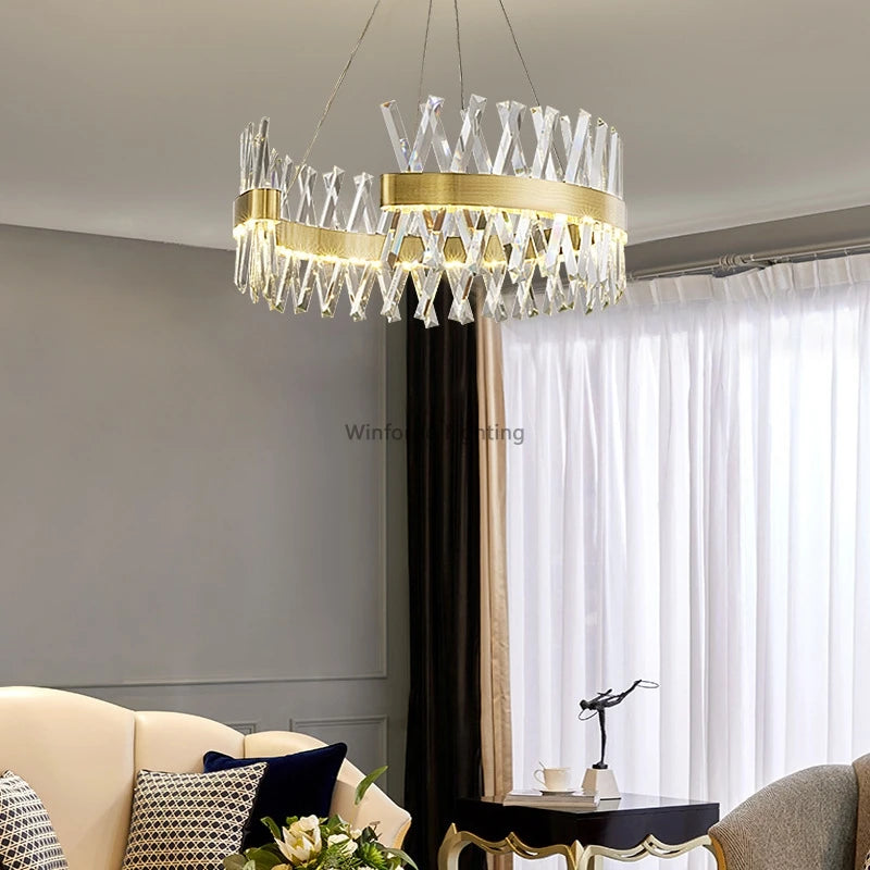 lustre de luxe en cristal winfordo wf-xd009 éclairage d'intérieur