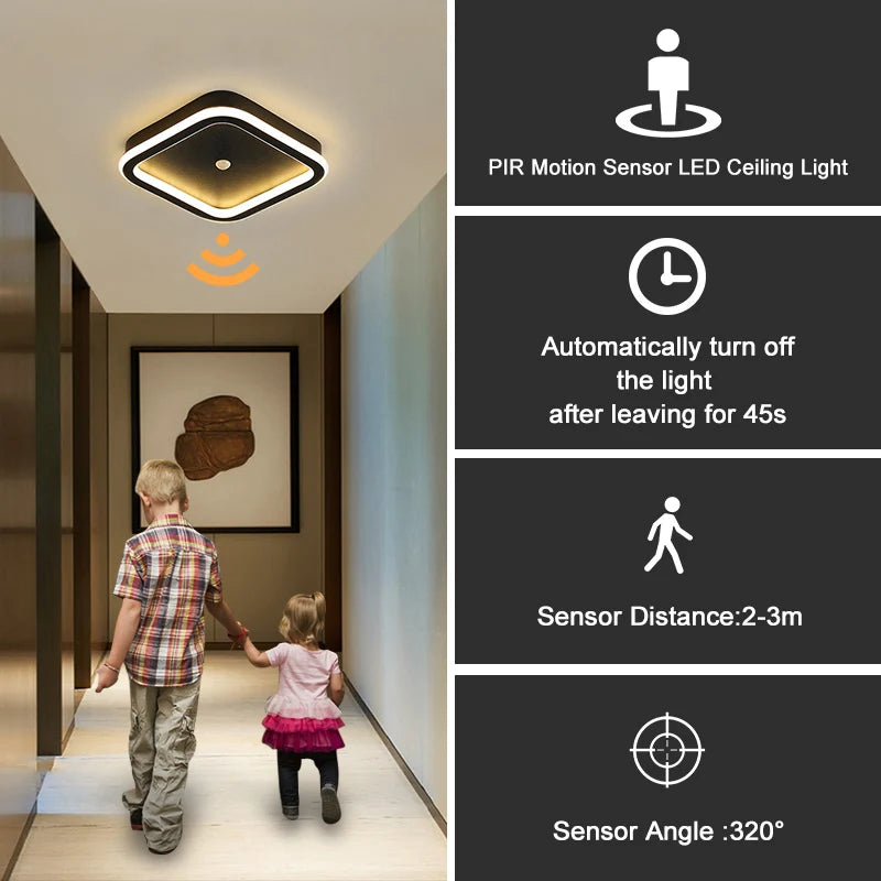 plafonnier led intelligent avec capteur de mouvement pir