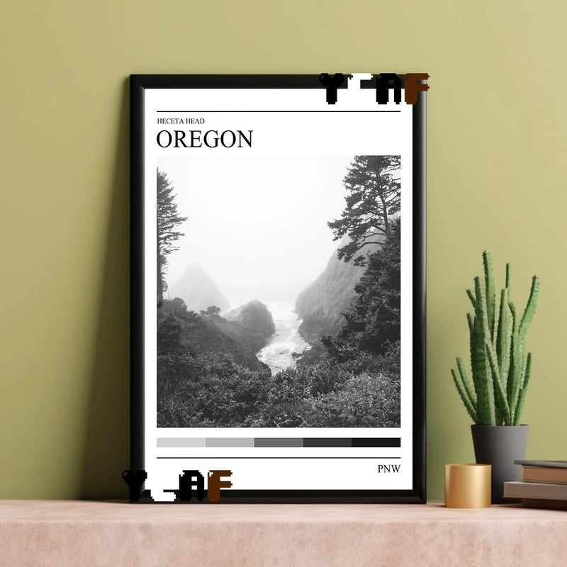 affiche forêt côte oregon impression toile décoration murale paysage naturel