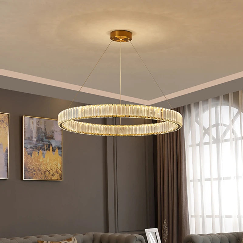 lustre moderne en cristal design haut de gamme pour intérieur élégant