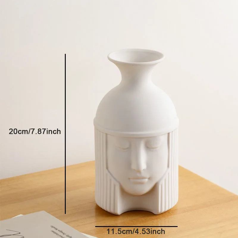 vase en céramique grecque tête humaine pour décoration intérieure