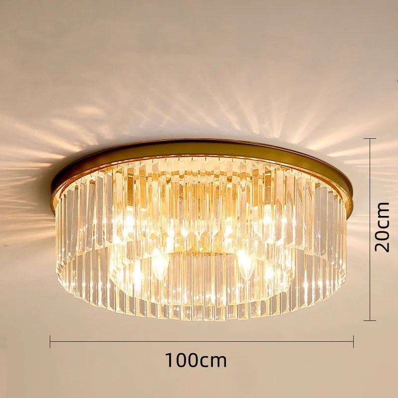 plafonnier en cristal de luxe métal minimaliste pour intérieur