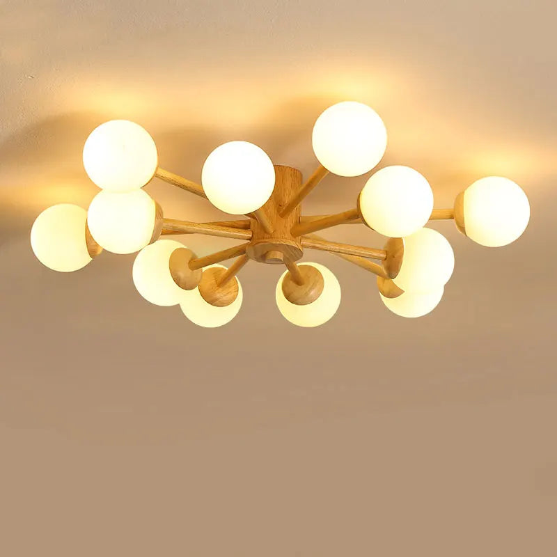 lustre nordique en bois pour décoration intérieure moderne