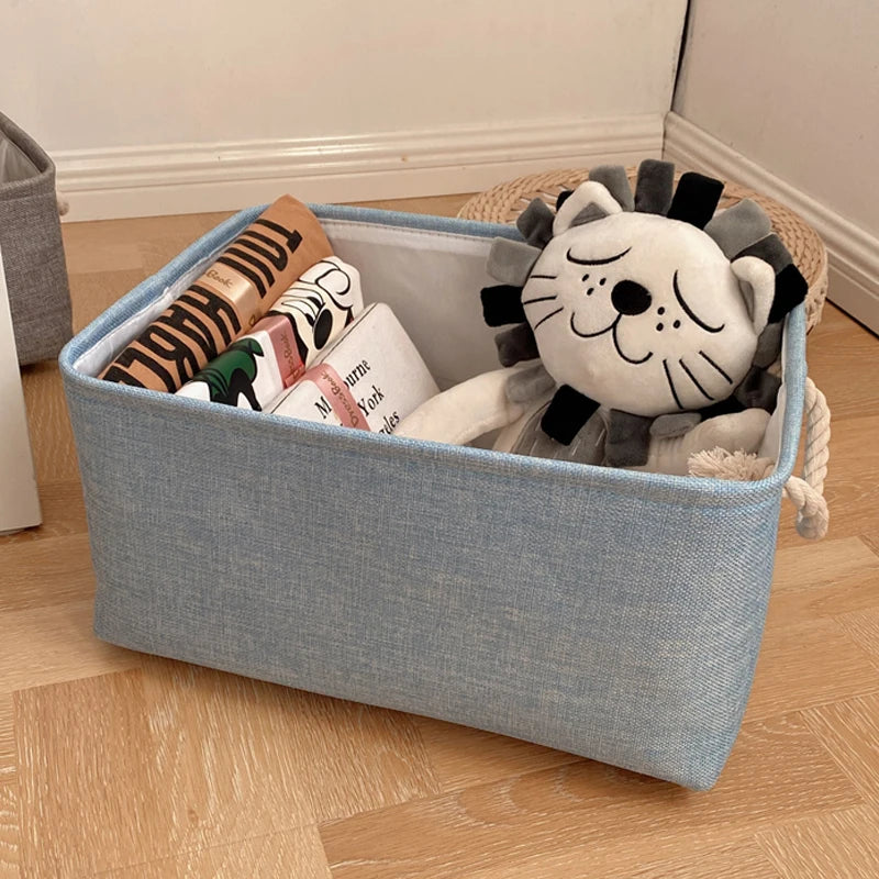 boîte de rangement en lin pour vêtements et jouets divers