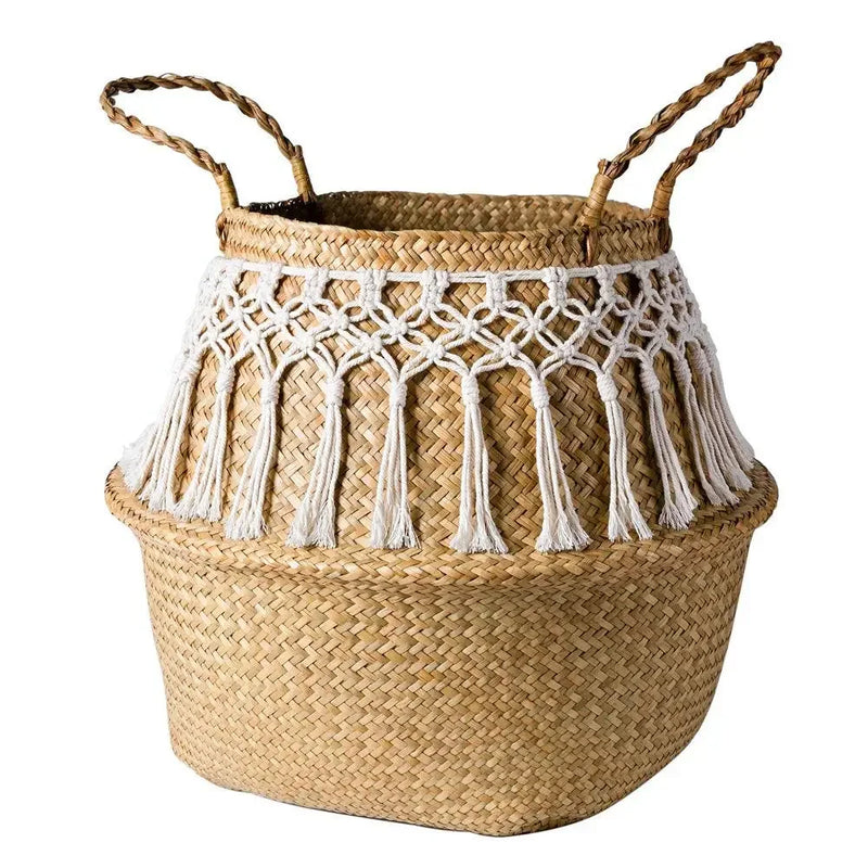 panier en osier tressé pour rangement et décoration polyvalente