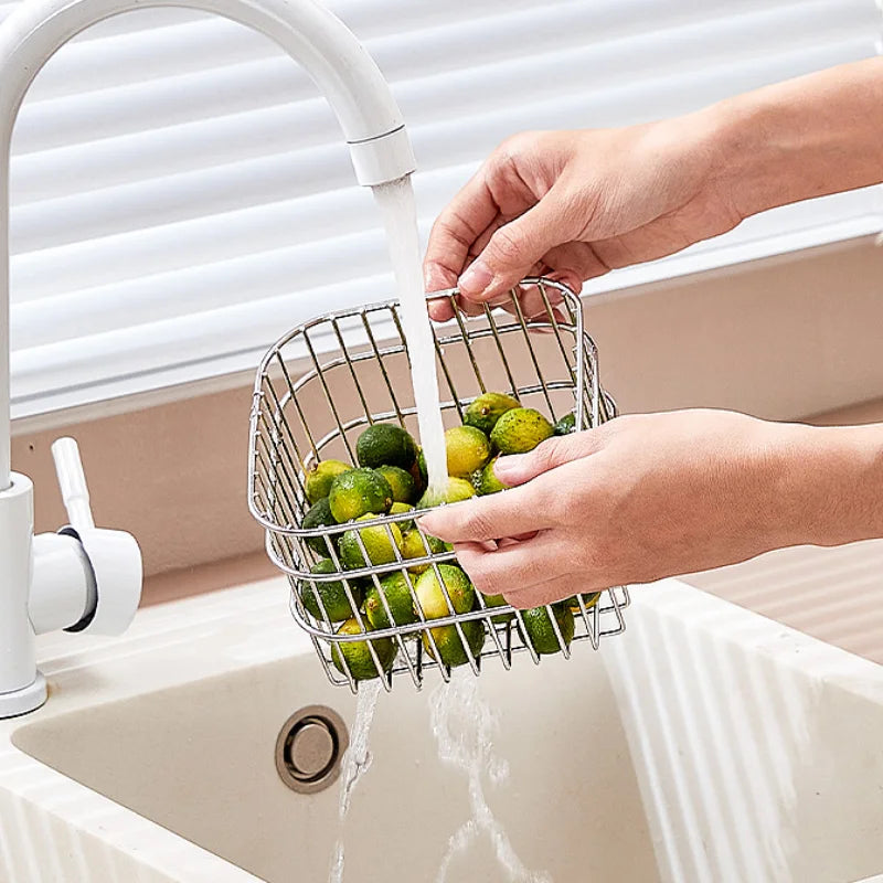 panier de rangement en acier inoxydable pour fruits et légumes