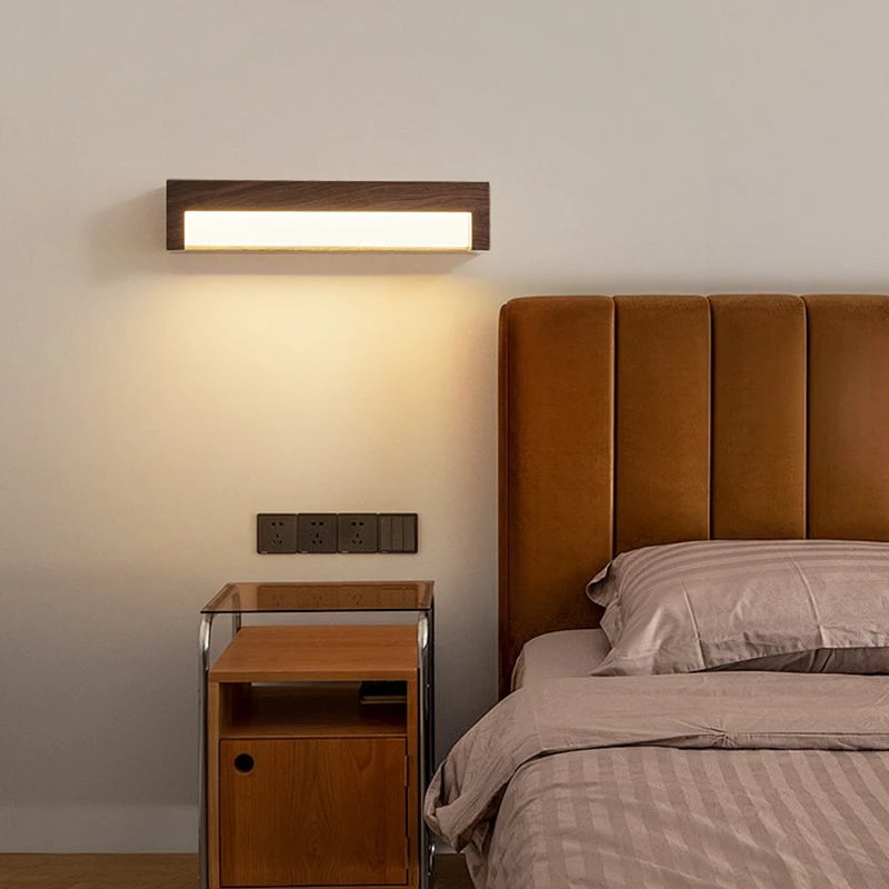 lampe de chevet rétro à grain de bois pour divers usages