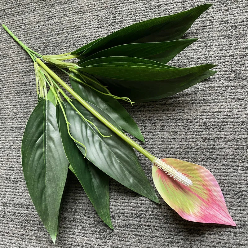 plantes artificielles tropicales monstera anthurium pour décoration intérieure