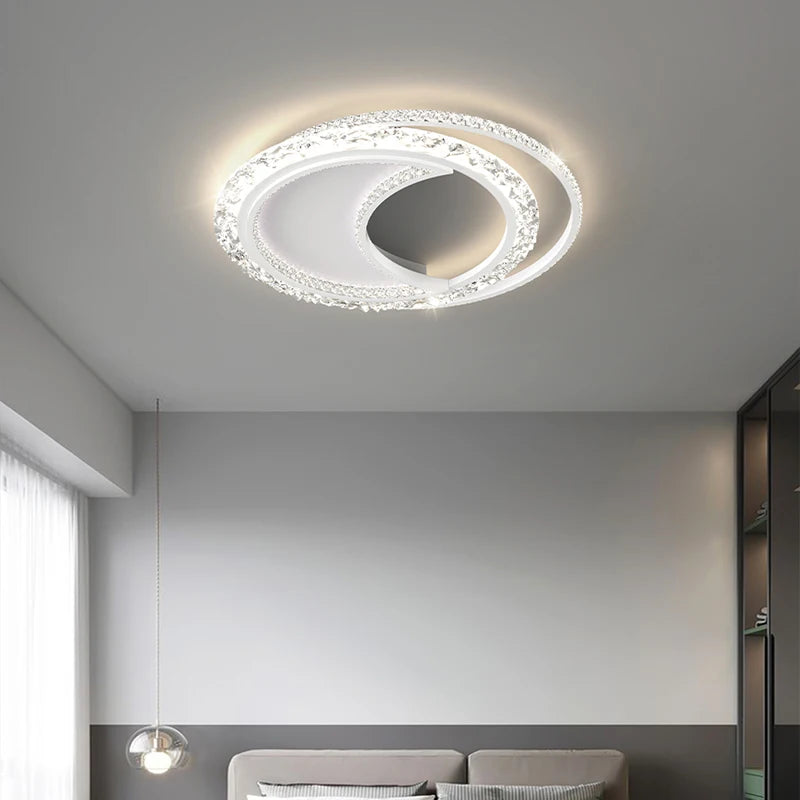 lustre led minimaliste rond en acrylique atmosphère nordique