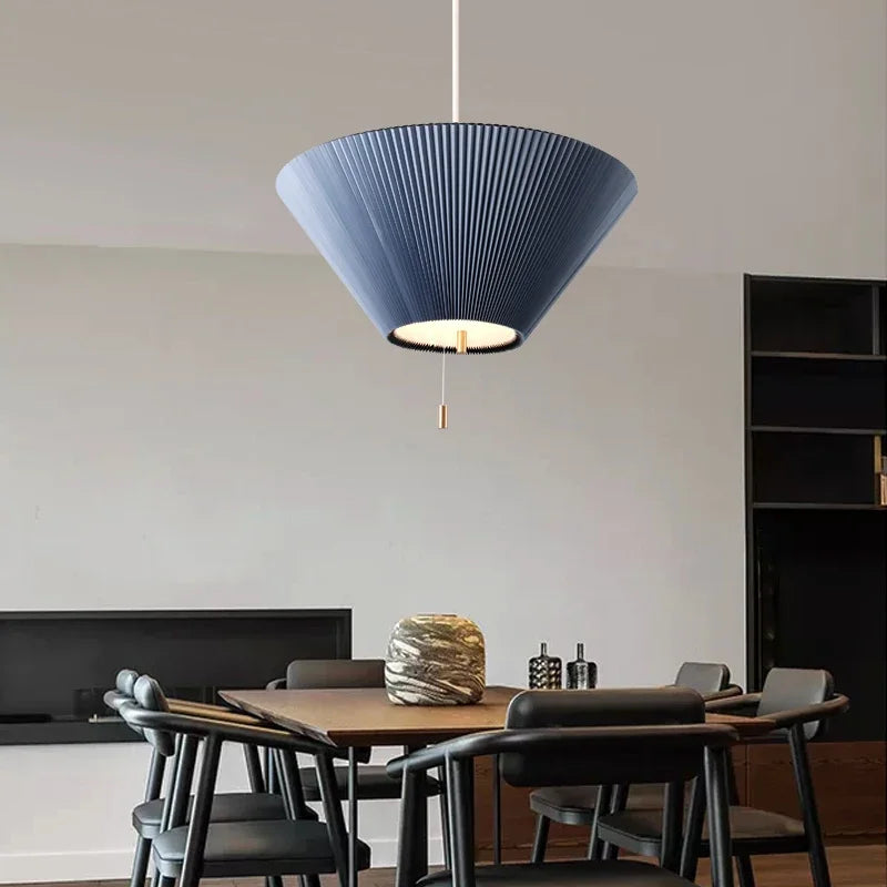 lustre moderne en tissu plissé design créatif nordique