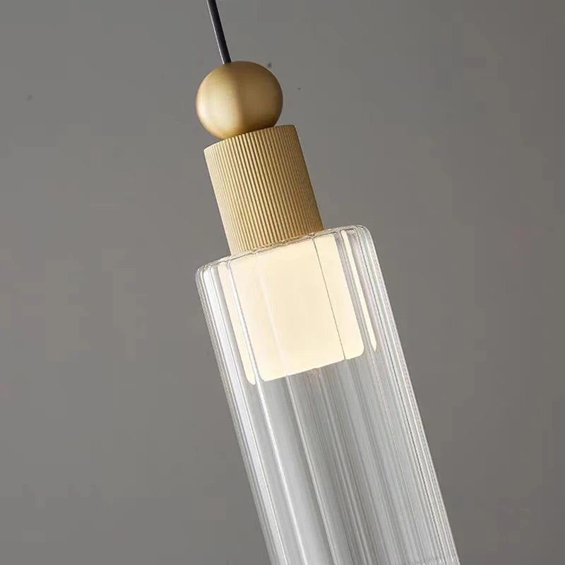 suspension moderne en verre et cuivre avec 3 cordons interchangeables