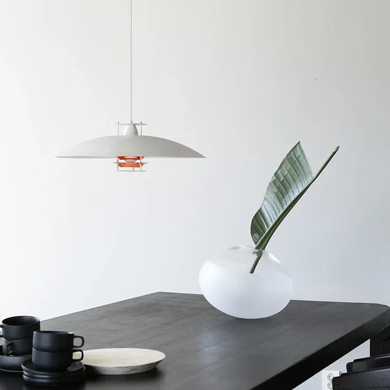 Nordic Circular Pendant Light, Modern Dining Room, Bedroom, Bar Counter, LED Pendant Light, White Warm Light 45cm Light