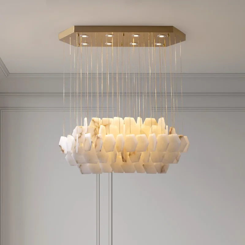 lustre moderne en pierre naturelle pour décoration intérieure 2024