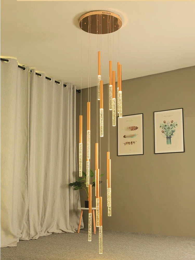 lustre en cristal moderne pour éclairage intérieur minimaliste