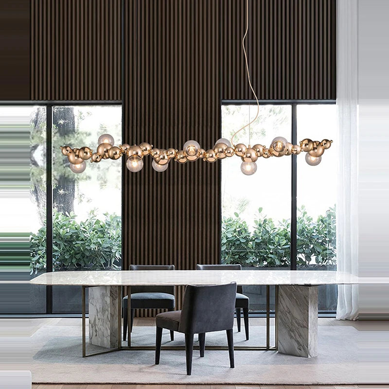 lustre led design moléculaire éclairage tendance 2024 suspension