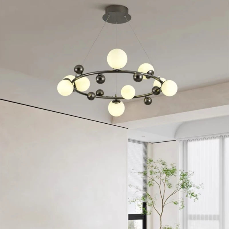 suspension nordique en métal et verre décoratif pour intérieur