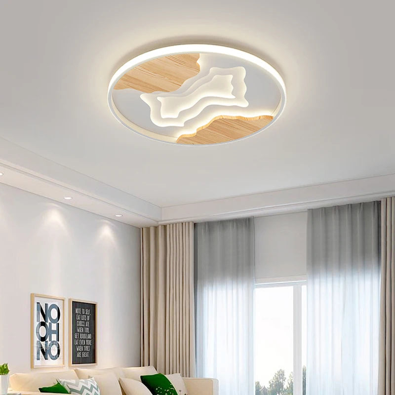 lustre nordique led ultra-mince au grain moderne atmosphérique