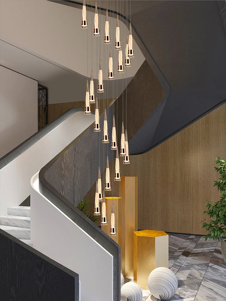 lustre minimaliste moderne pour escalier design contemporain en acrylique