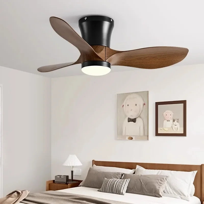 24CM Low Floor Loft Remote Control Lux&vitae Fan With Lights Modern Led Ceiling Fan Without Lights DC Motor 6 Speeds Timing Fans