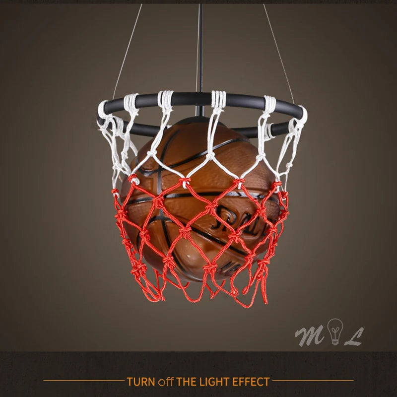 suspension en acrylique avec design panier de basket-ball