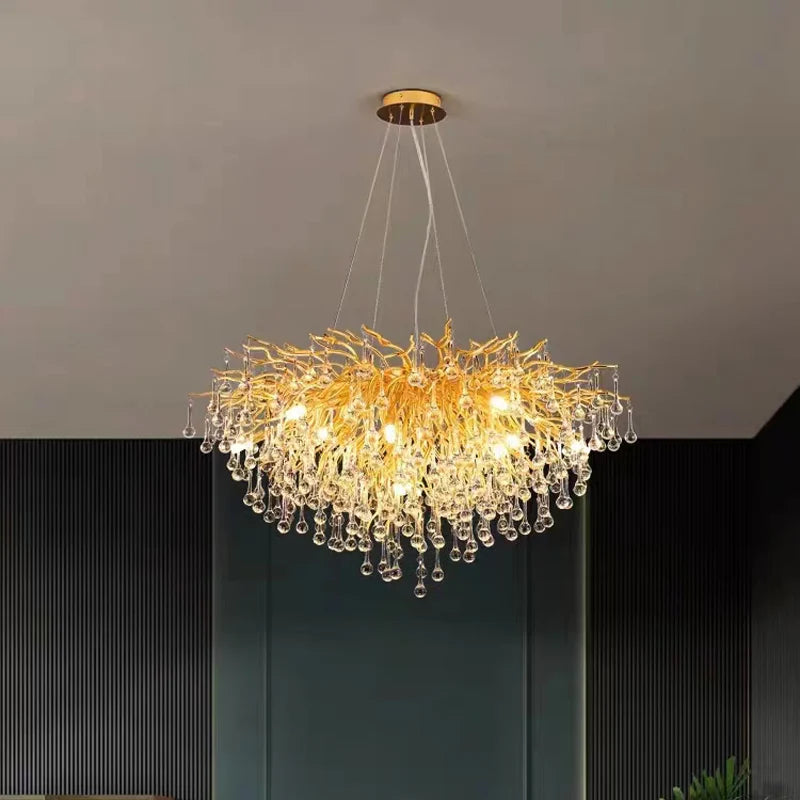 lustre en cristal pour éclairage créatif et décoration élégante