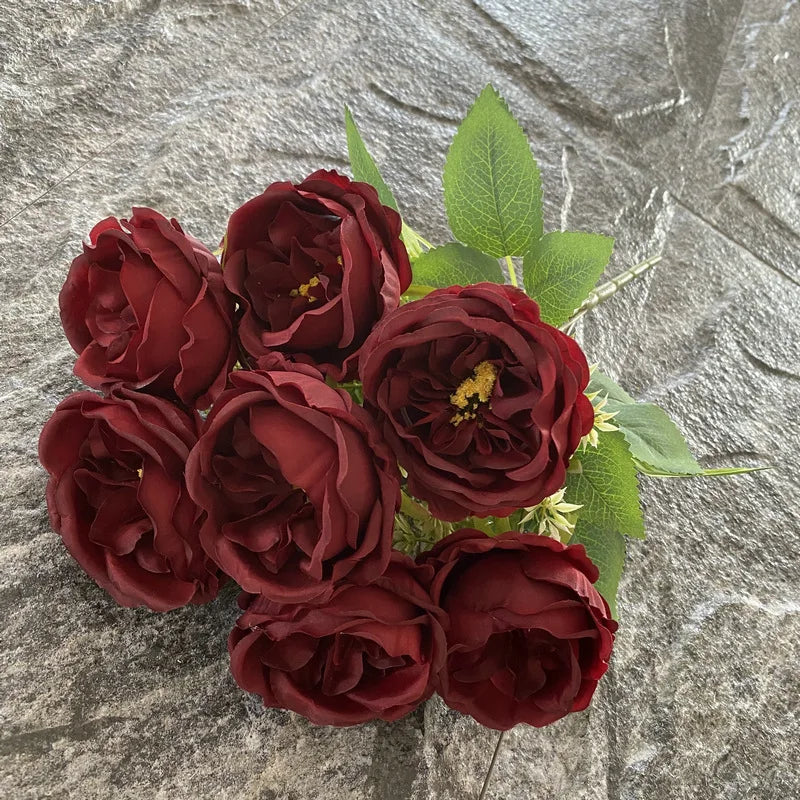 bouquet de roses en soie pour mariage et décoration intérieure