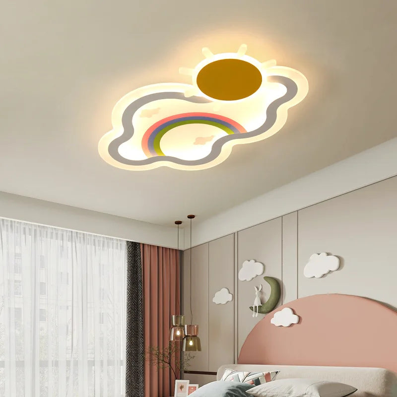 plafonnier nuage arc-en-ciel led pour chambre d'enfant