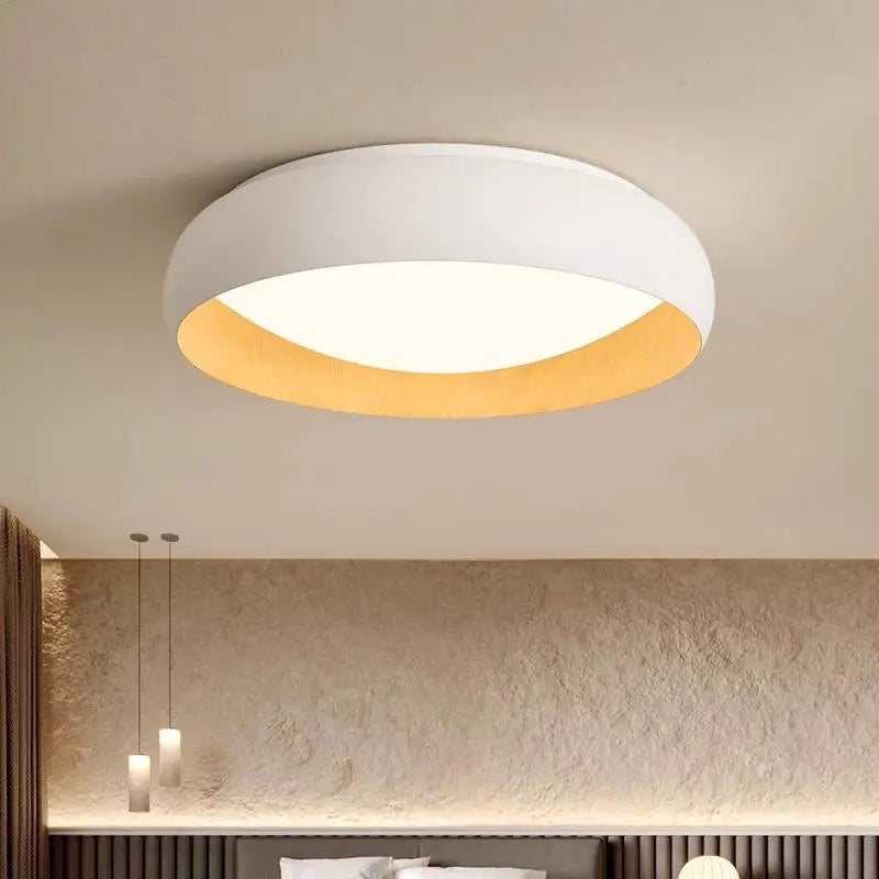 lampe minimaliste japonaise rétro circulaire anti éblouissement éclairage doux