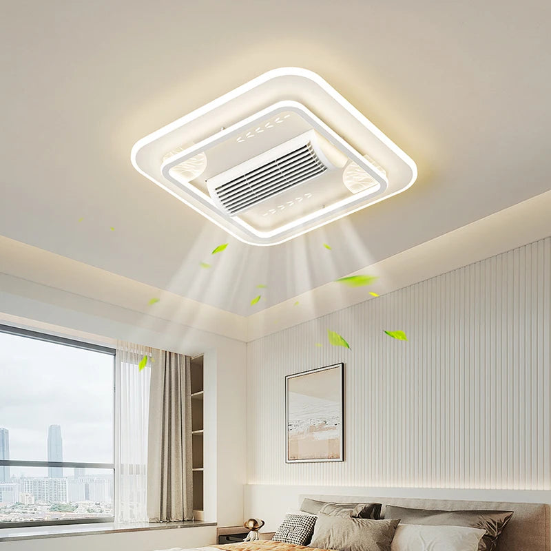 ventilateur de plafond sans feuilles avec éclairage moderne ultra-mince