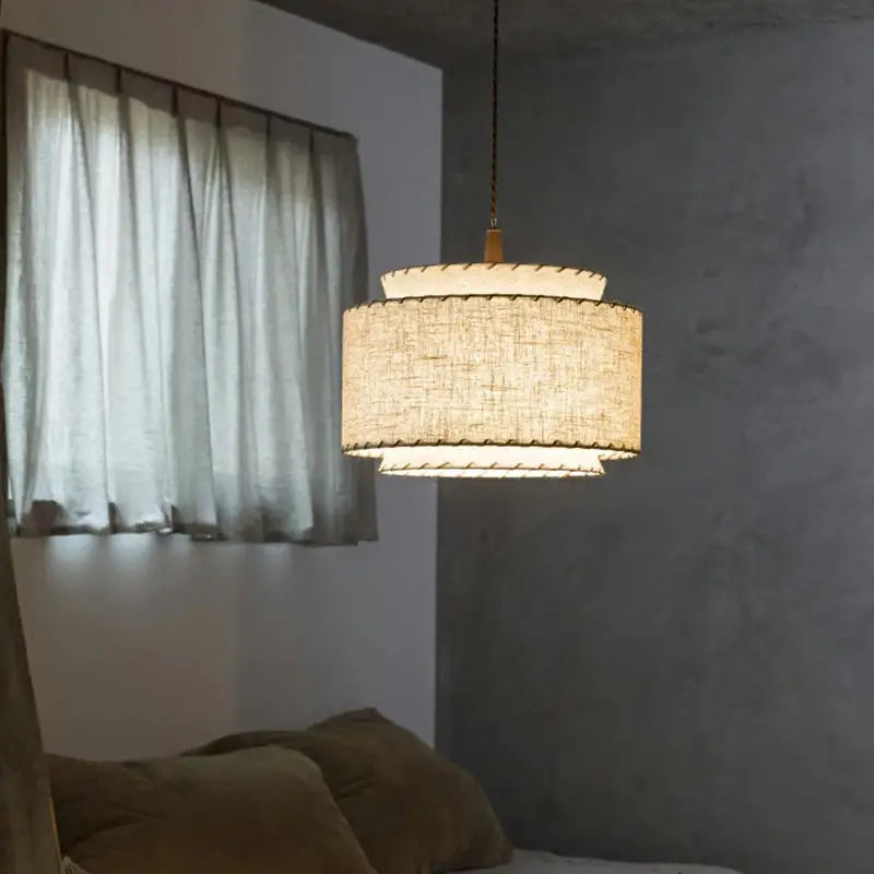 lustre à led en tissu japonais pour décoration intérieure moderne