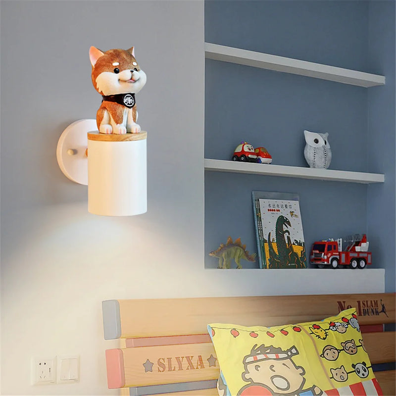 applique murale led créative chat et chien pour enfants