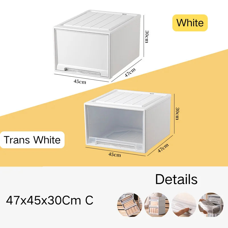 tiroirs empilables en plastique transparent pour rangement pratique