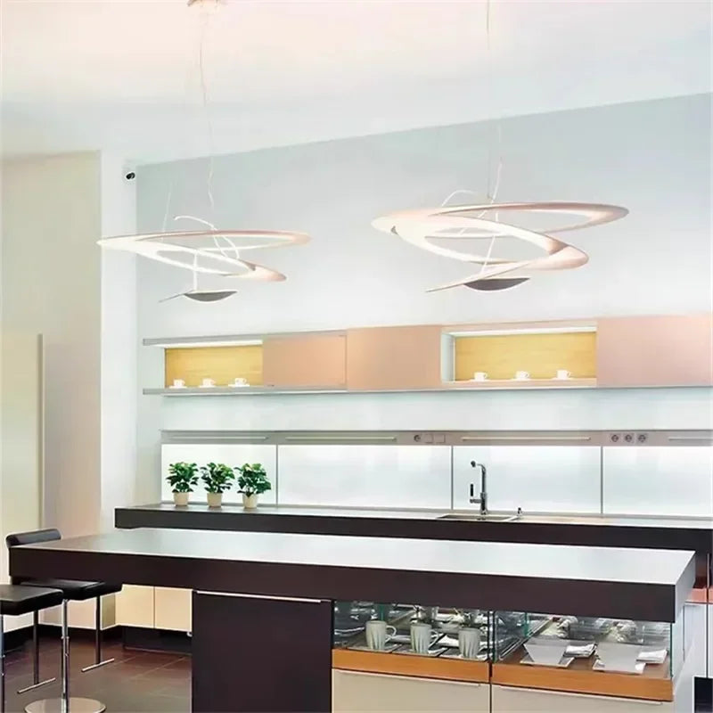 Italy Design Pendant Lamp Ring Ceiling Hanging Light Suspension Metal Chandelier for Kitchen Island Living Room