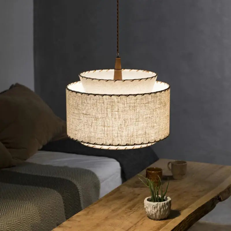 lustre à led en tissu japonais pour décoration intérieure moderne