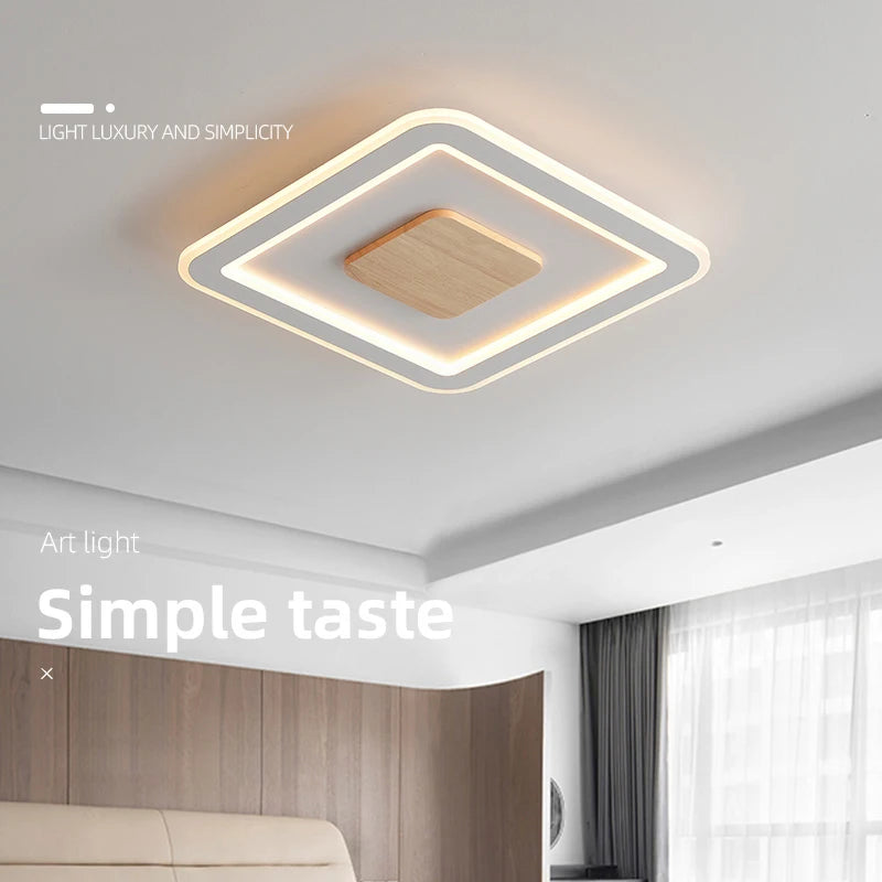 plafonnier led ultra-mince bois massif style nordique moderne 2022