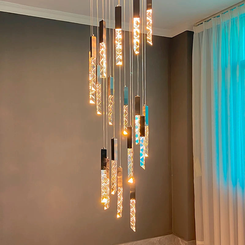 lustre moderne en cristal pour éclairage intérieur élégant