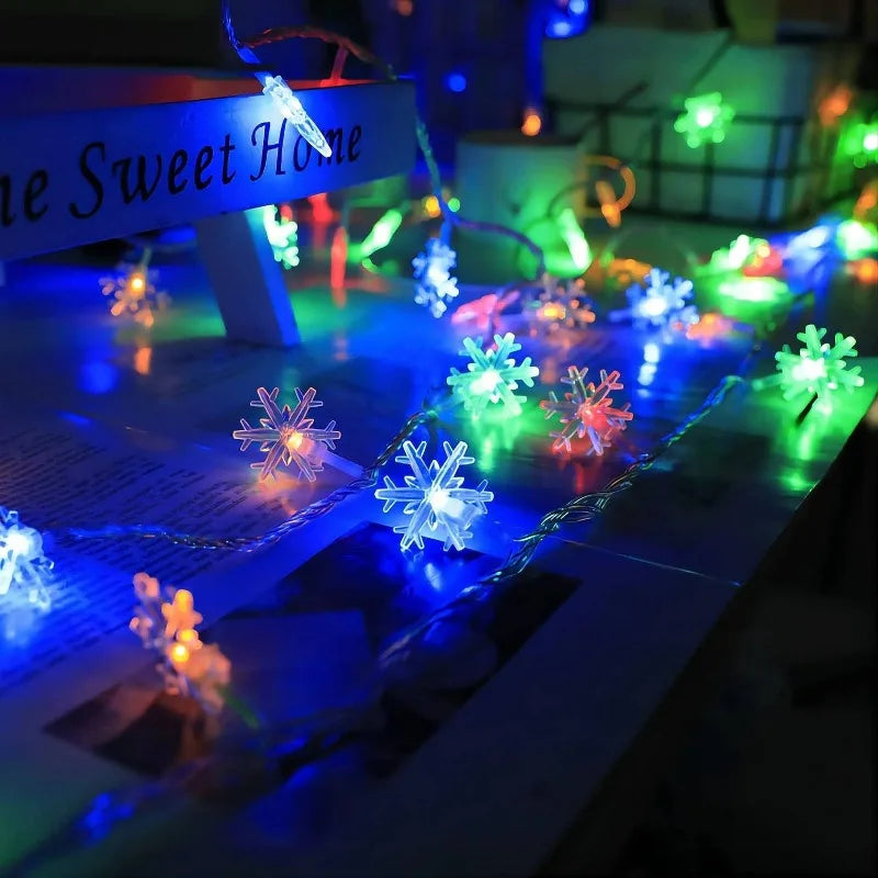 guirlande lumineuse flocon de neige pour décorations de Noël et fêtes