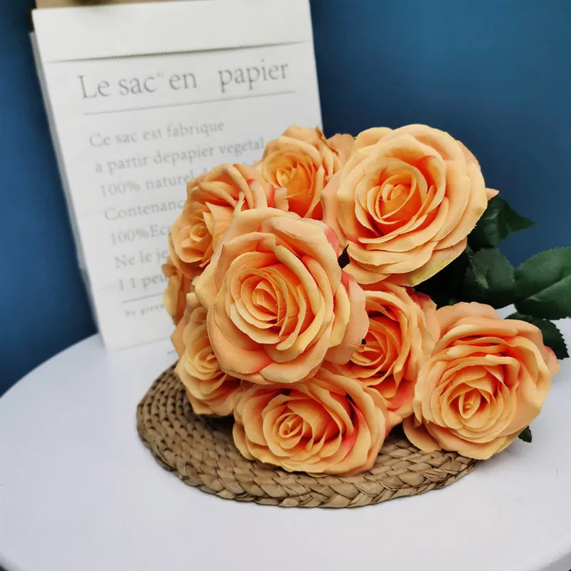 bouquet de roses artificielles pour mariage et décoration intérieure