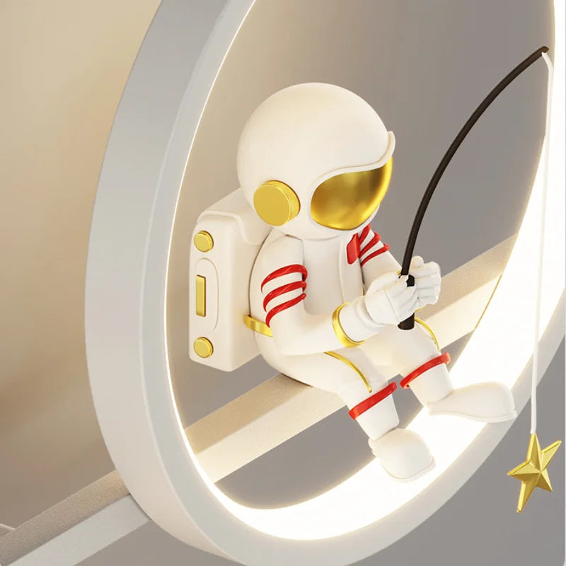 applique murale led créative lune astronaute décoration pour enfant