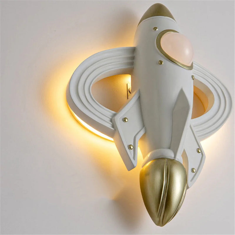 applique murale fusée spatiale led pour chambre enfant avec télécommande