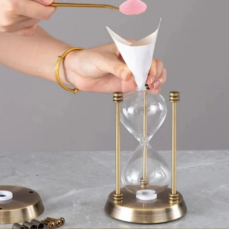 bouteille sablier en verre horloge de sable décorative artisanale