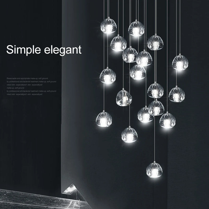 suspension design en cristal pour un éclairage moderne élégant