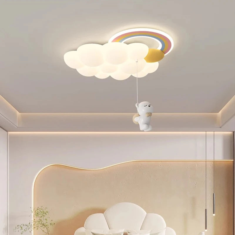 plafonnier led nuage arc-en-ciel pour chambre enfant