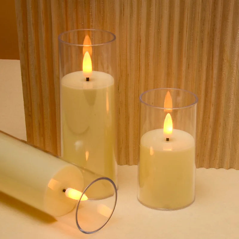 lot de 3 bougies led sans flamme pour mariage et décoration festive