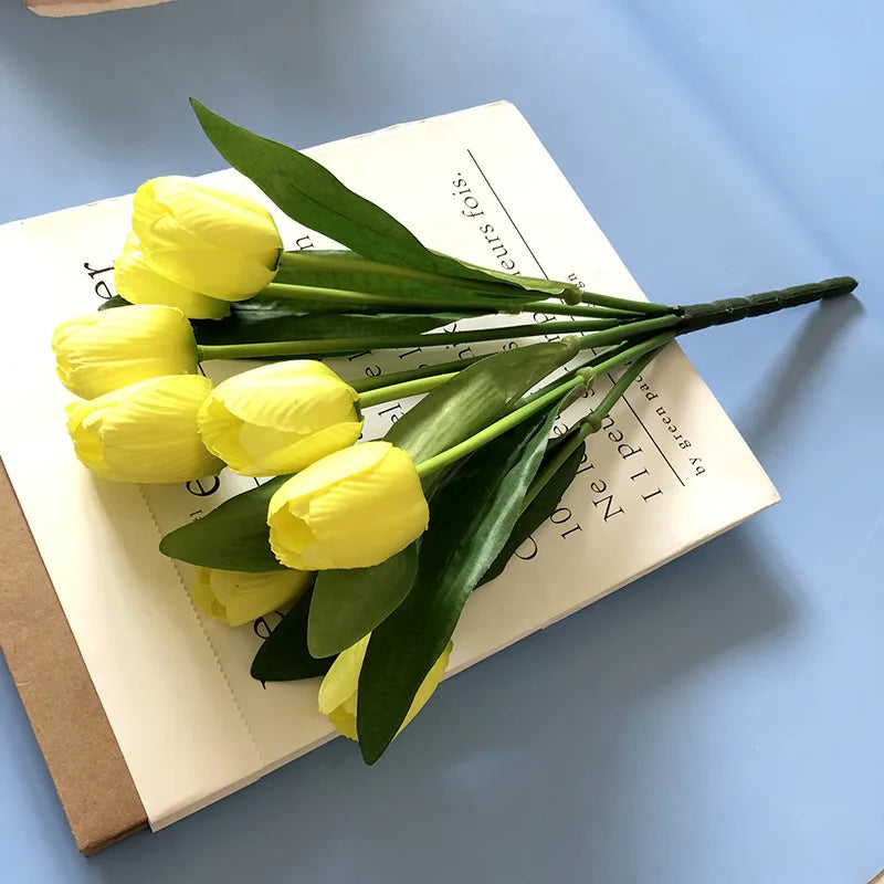 bouquet de tulipes artificielles pour mariage et décoration intérieure