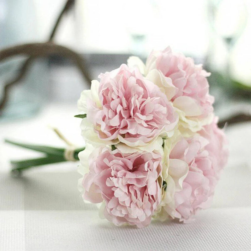 lot de 5 pivoines artificielles pour décorations élégantes et mariage