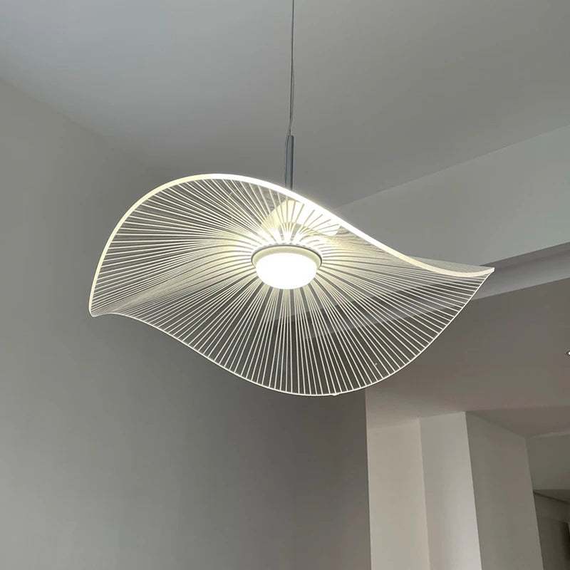 lustre nordique led acrylique design vagues postmoderne