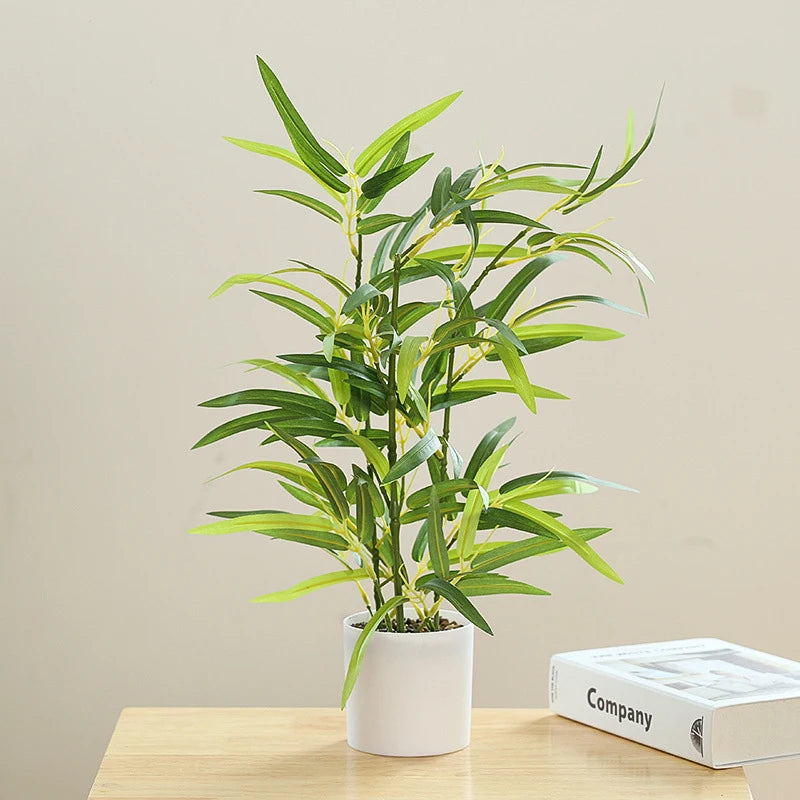 plante artificielle en pot bambou monstera pour décor bureau et maison