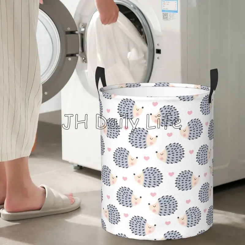 panier à linge hérisson mignon pliable et étanche pour rangement