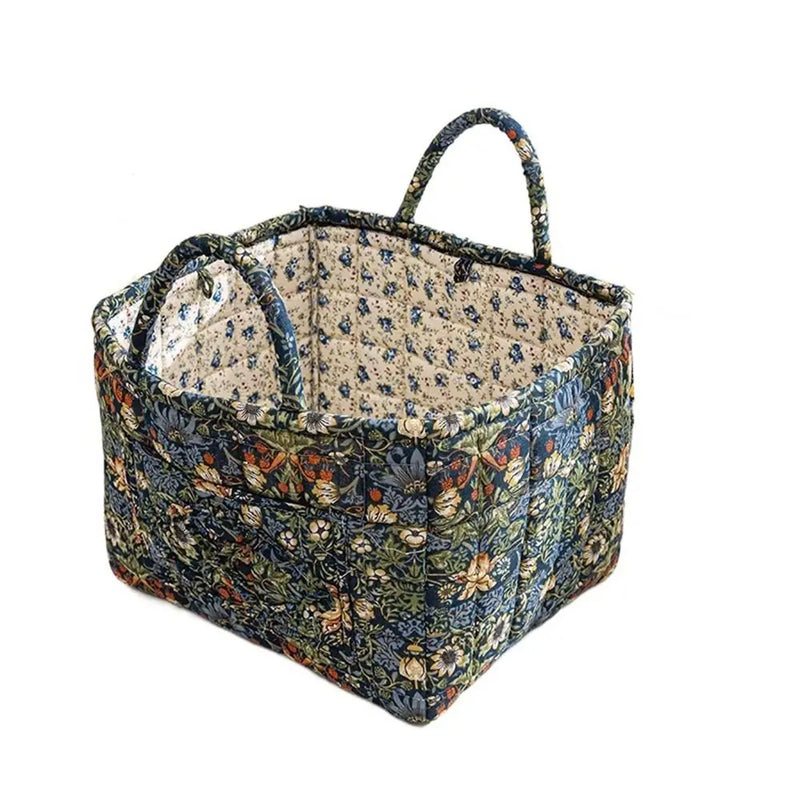 panier de rangement en tissu lavable style pastoral empilable multiusage